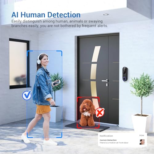 1080P Battery WiFi Video Doorbell Camera Wireless with Color Night Vision - image 4