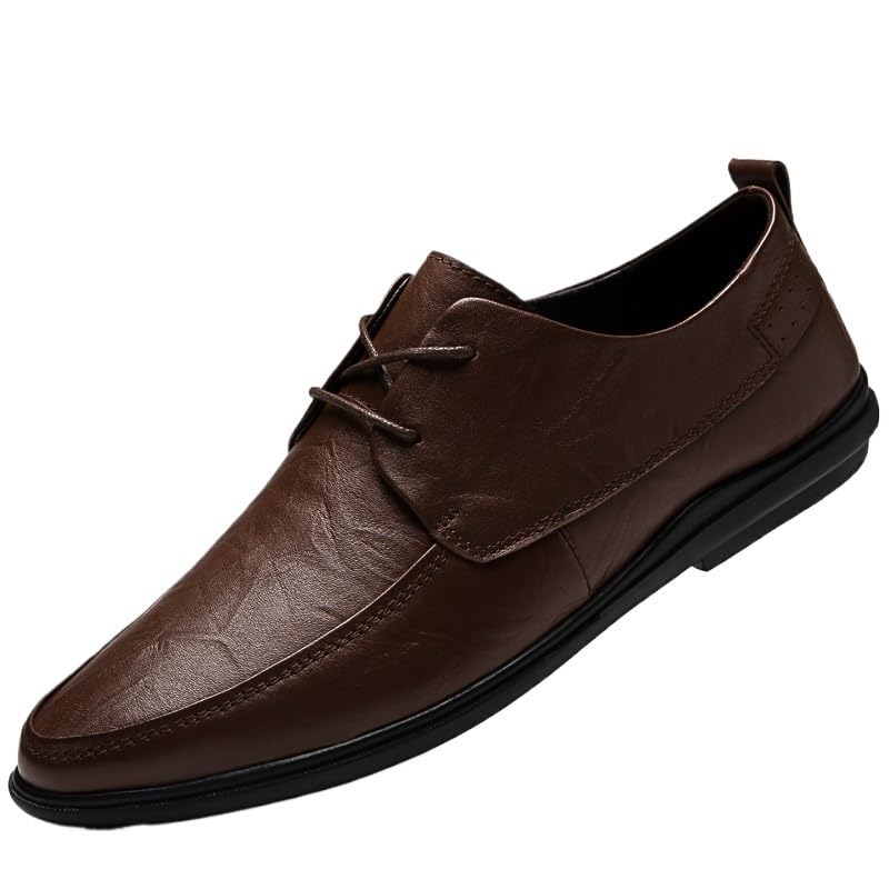 Mens Formal Oxford Shoes Luxury Leather Cap Toe Design Lace-up Business Anti-Slip Slip Resistant Rubber Sole Casual