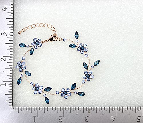 Image of Faship Gorgeous Rhinestone Crystal Floral Necklace Earrings Set