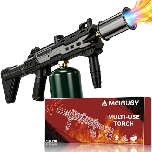 Image of Powerful Propane Torch Gun, Gift for Men Dad, Culinary Blow Kitchen Cooking Torch for Steak Searing, Campfire Charcoal Starter for Blackstone Griddle Accessories (Tank Not included) Black Space Gray