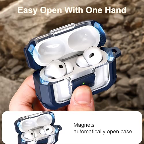Image of RFUNGUANGO AirPods Pro 2 Case MagSafe Magnetic Automatic Lock, Desert Gray