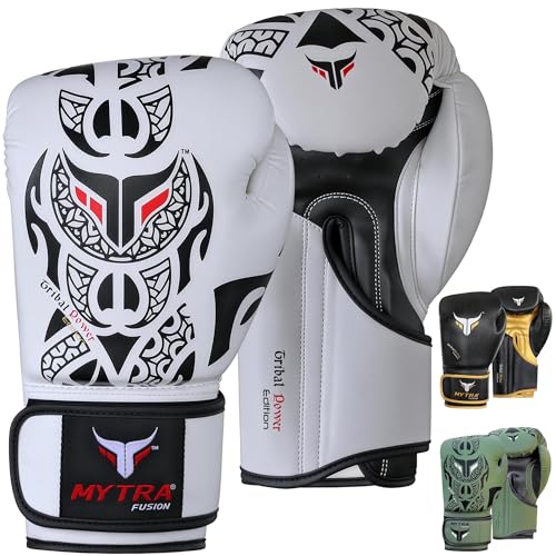 Mytra Fusion Guantes de Boxeo - Guantes de Entrenamiento MMA Punch, Kickboxing, Fitness, Sparring,...