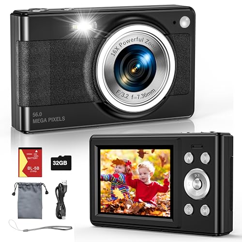 2025 New Digital Camera, 56MP FHD 1080P for Kids with