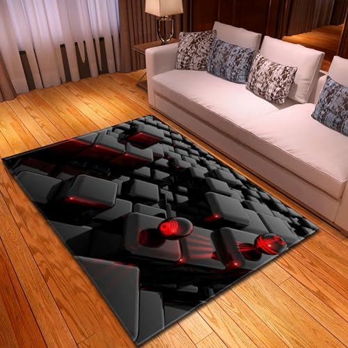 Tapis de salon design abstrait 3D moderne et revêtement de sol soft