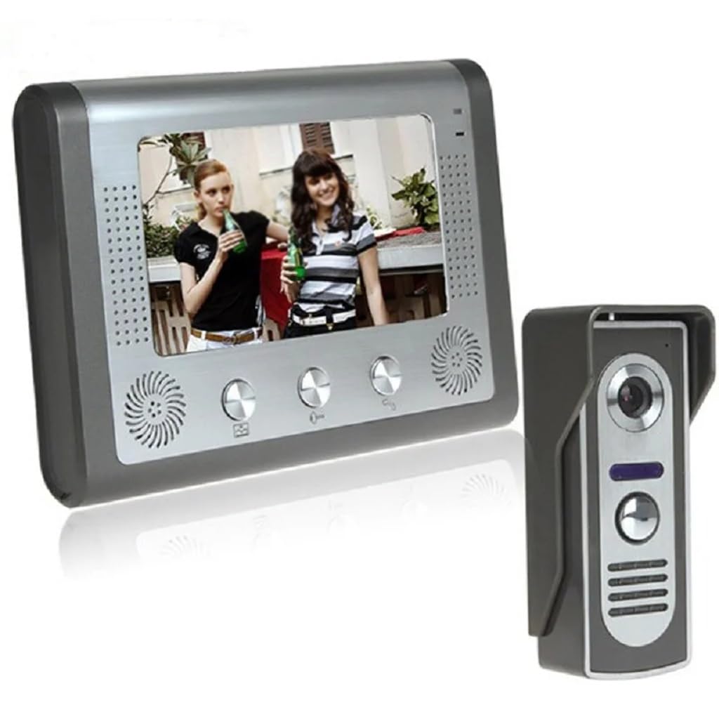 MOBYGKFY Doorbell 7 Inch Color LCD Night Vision Video Door Phone Bell Intercom System With Camera Kit