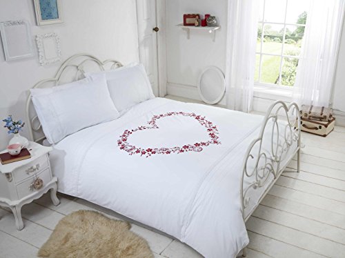 Rapport Hearts Housse de Couette, Blanc, Super King