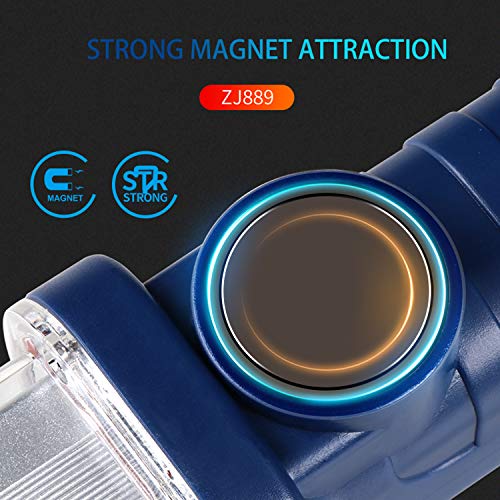 WARSUN Rechargeable Work Light Portable LED Mechanic Trouble Light, 1200 Lumen Magnetic Inspection Cordless Floodlight for Car Repair, Camping, Hiking, 30w COB