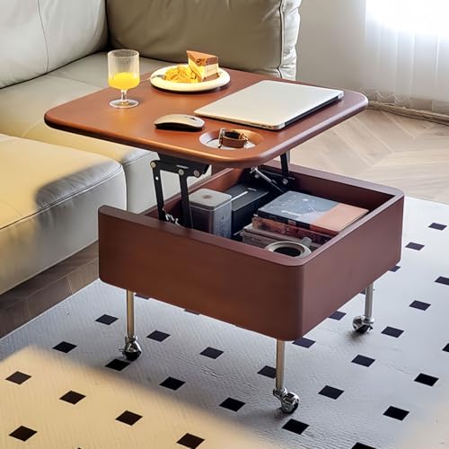 Wood-Lift-Top-Coffee-Table-Vintage-Coffee-Table-with-Storage-Shelf-and-Hidden-Compartment-Square-Mobil-Center-Table-Dining-Table-for-Home-Living-Room-Reception-Room-Office Wood Lift Top Coffee Table Vintage Coffee Table with Storage Shelf and Hidden Compartment Square Mobil Center Table Dining Table for Home Living Room Reception Room Office