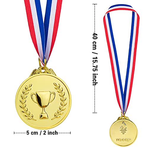 12 Pieces Gold Award Medals - Winner Medals Gold Prizes For Sports, Competitions, Party, Spelling Bees, Olympic Style, 2 Inches #TOP1