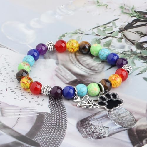 Image of WSNANG Veterinarian Gift Charm Bracelet Veterinary Technician & Student Graduation Gift