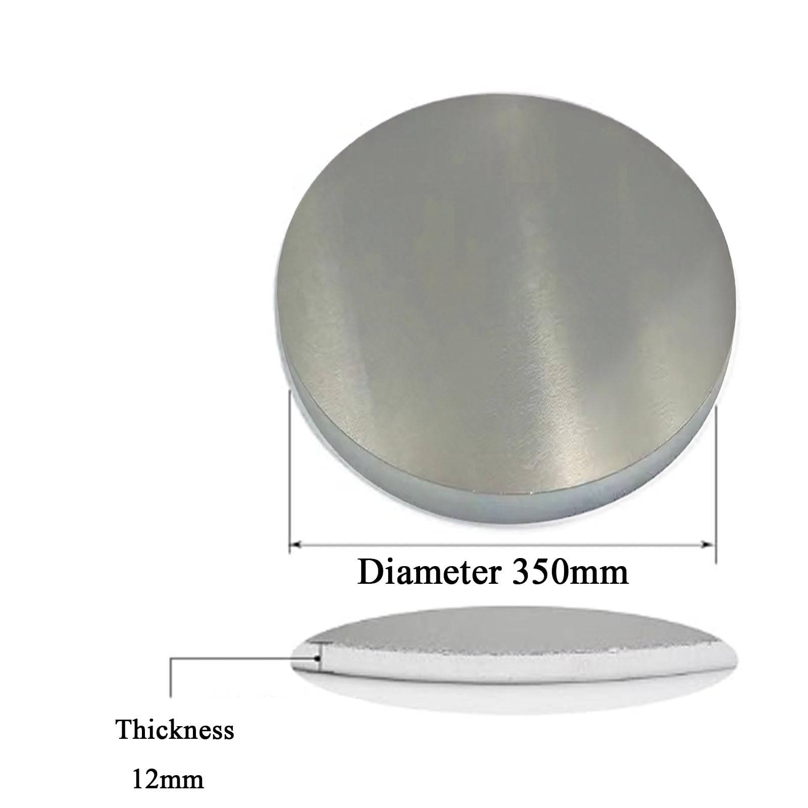 Okrągła płyta ze stali nierdzewnej, Okrągły dysk aluminiowy 6061 do tłoczenia metali DIY, wiele rozmiarów, grubość 12 mm(Diameter 350mm*Thickness 12mm)