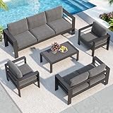 Solaste Aluminum Patio Furniture Set for All Weather, Oversized Metal Outdoor...