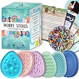 Gentle Minds Fidget Toys Sensory Stone: 10 Pack with Picking Stone and Mindfulness Scripts,Sensory Fidgets for Kids-Teens-Adults,Fun Party Favors, Classroom Prizes and Sensory Tools for ADHD OCD