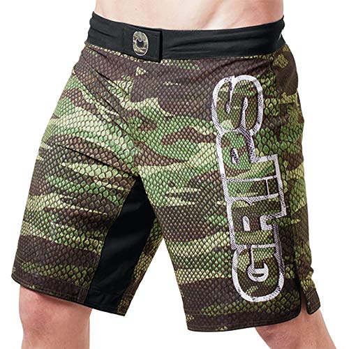 NeoMcc Boxershort MMA Trunks Camouflage Muay Thai Shorts Black MMA Shorts Sanda Kampf Fitness Shorts Herren Training Boxen Kleidung Quickdry Shorts (Color : Green, Size : S) Cover