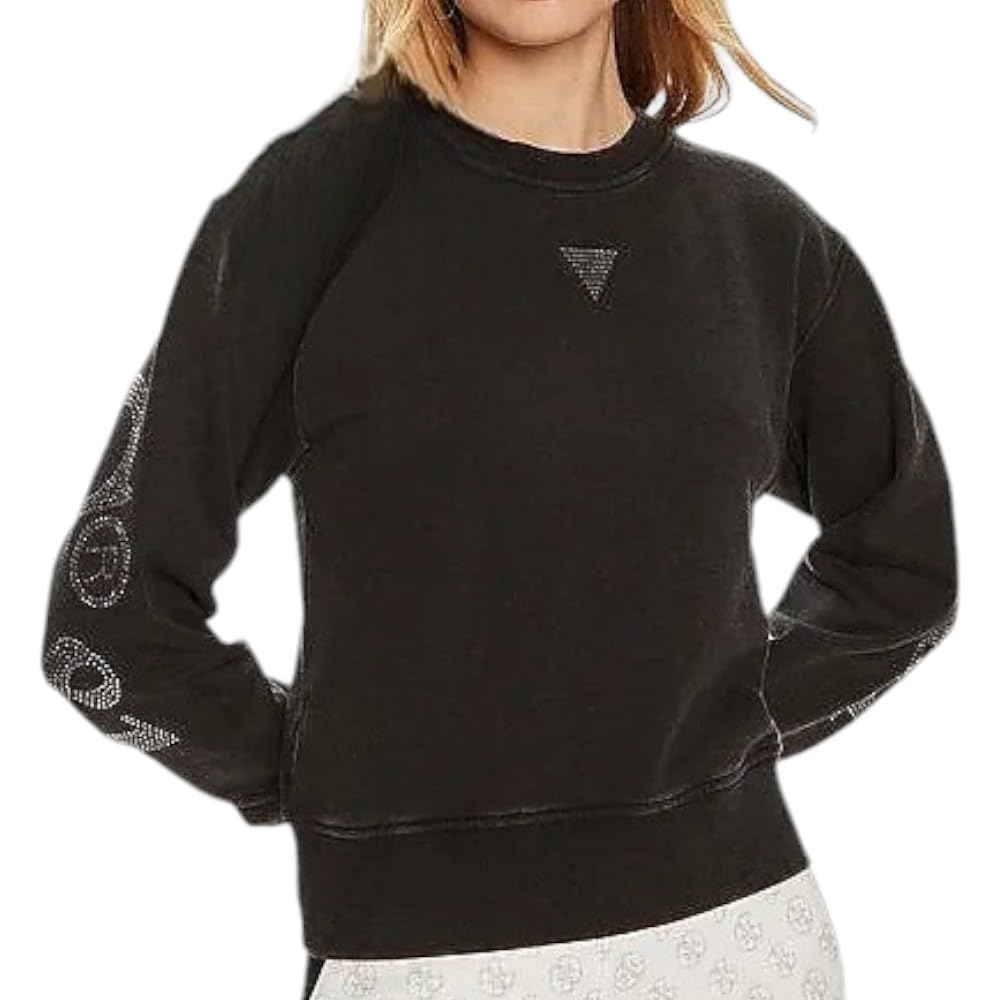 Guess Cn Big Sweatshirt Felpe Manica Lunga Nero Jet Black A996 M-image