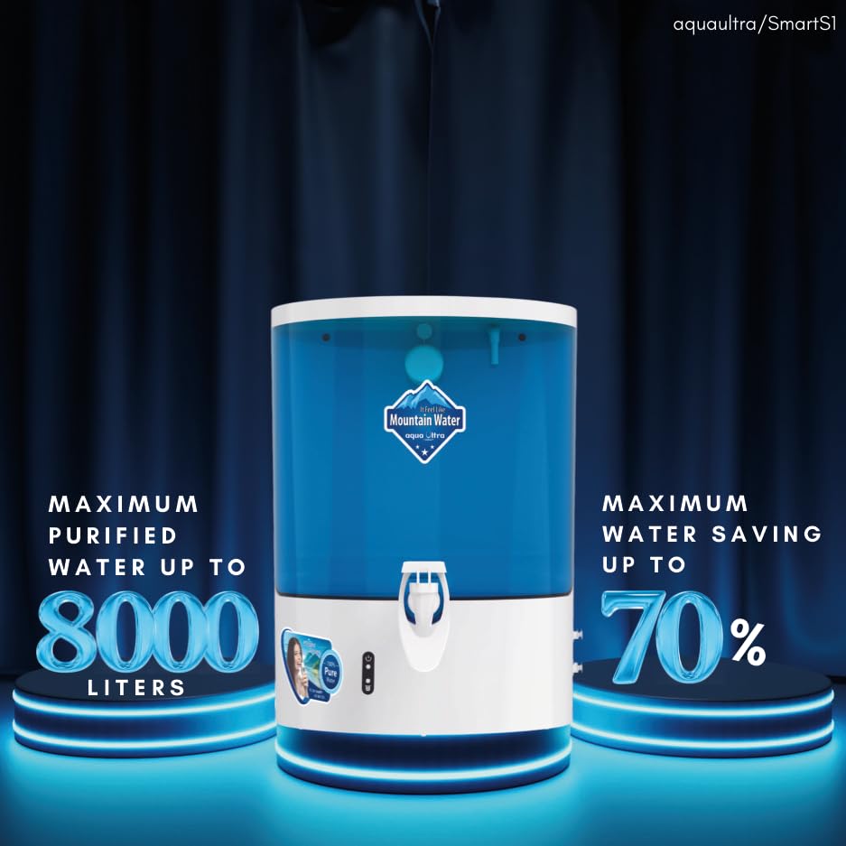 Image of Aqua Ultra Copper RO Water Purifier with UV+UF and TDS Controller | 9Liter | Fully Automatic Function and Best for Home and Office | ISI marked (Classic Black) (Blue)