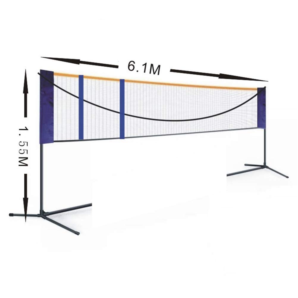 Rete portatile per badminton, pallavolo, tennis, con altezza regolabile, facile da installare, design pieghevole, ideale per attività sportive al parco e al parco giochi