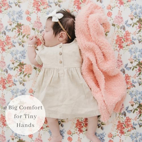 Image of SARANONI Bamboni Baby Blanket | Luxury Plush Super Soft Blanket | Breathable Comfort Infant Baby Blankets for Boys & Girls | Peach, Mini - 15 inch x 20 inch