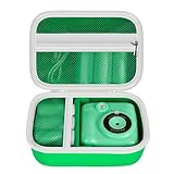 Againmore Kids Instant Print Camera Case with DIY Removable Divider, Portable Digital Camera Storage Bag Compatible with Dylanto/for HiMont/for ESOXOFFORE, Kid Camera Case for Travel & Gifts-Green