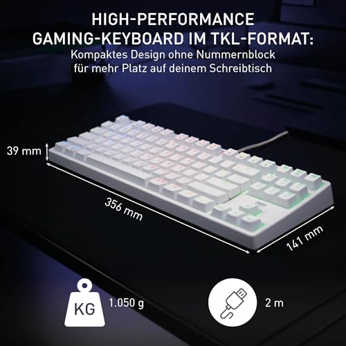 Xtrfy Cherry K4V2 TKL, Kabelgebundene Gaming-Tastatur ohne Nummernblock, Französisches Layout (AZERTY), RGB-Beleuchtung… – Ansicht 2