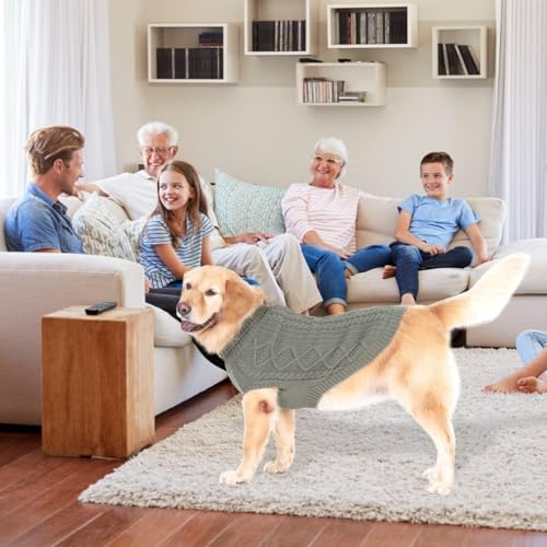Image of BINGPET Dog Sweater for Large Dogs, Turtleneck Knitted Clothes