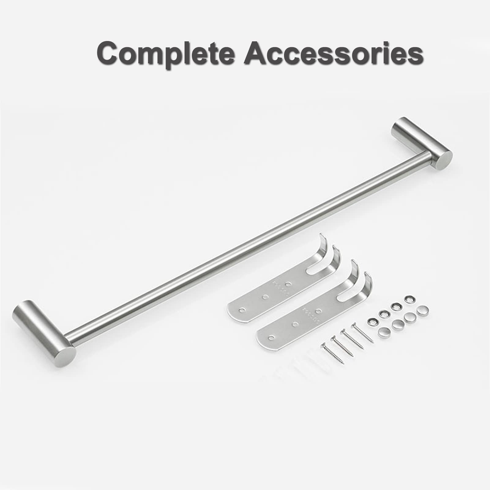 Portasciugamani Singolo a Parete, Portasalviette in Acciaio Inossidabile con Finitura Argento Lucido per Bagno o Cucina, 30/40/50/60 (Size : 40cm)