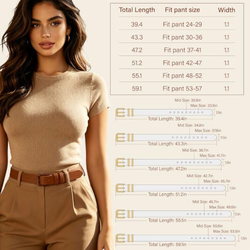Image of XZQTIVE 3 Pack Women Belts For Jeans Dresses Pants Ladies Leather Waist Belt with Gold Buckle