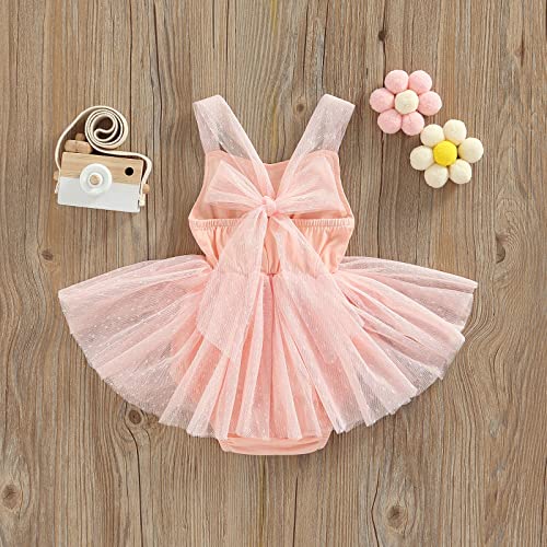 Mubineo Infant Baby Baby Girl Lace Romper Tutu Dress Princess Overall Dress Sundress (Pink, 12-18 Months) #TOP2