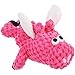 goDog Checkers Just for Me Flying Pig Squeaky Plush Dog Toy, Chew Guard Technology - Pink, Mini