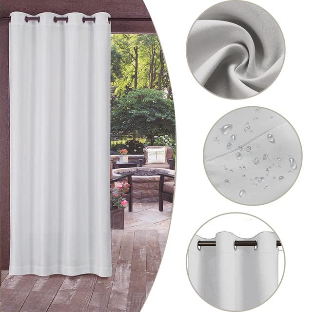 Outdoor Vorhang Wetterfest Outdoor-Vorhänge Wasserdicht Winddicht Verdunkelnd Wärmeisoliert Doppelte Ösen (Oben Und Unten) Für Garten Terrasse Pavillon Pergola 132 X 223 Cm (B X L