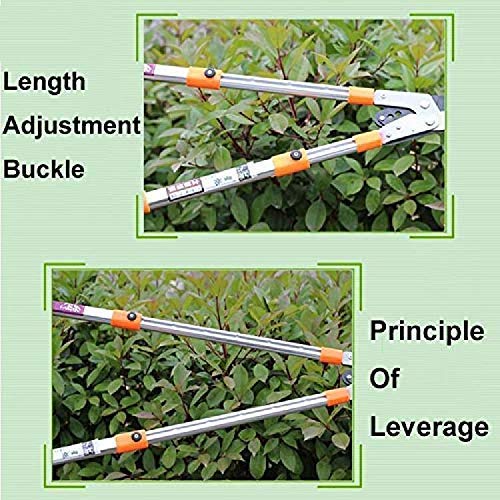 Tijeras de podar telescópicas para árboles de jardín, corte fácil para tijeras de podar de calidad para jardinería, tijeras de podar de trinquete resistentes, extensibles de 66 a 101 cm para toda