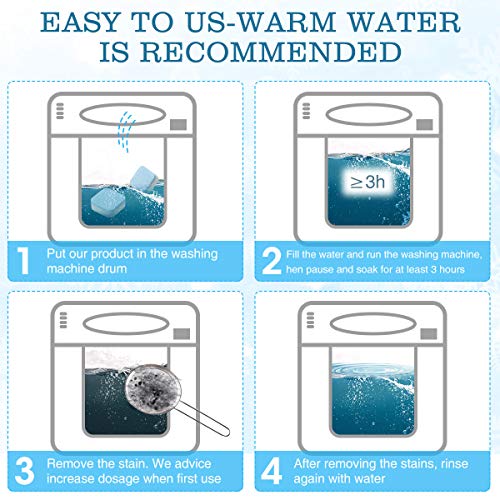 CHARMINER 30 Pcs Washing Machine Effervescent Tablet, Solid Washing Machine Detergent for Front and Top Load Washers Blue - Thumbnail 6