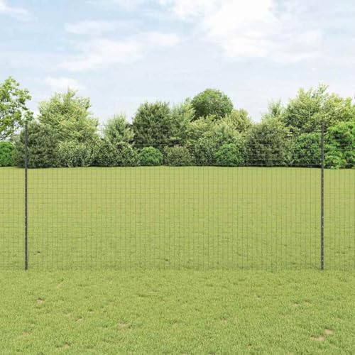 Zaunpfosten 5er-Set, Grau, 160 cm, aus robustem Stahl, witterungsbeständig für Gartenzäune und Außenbereiche