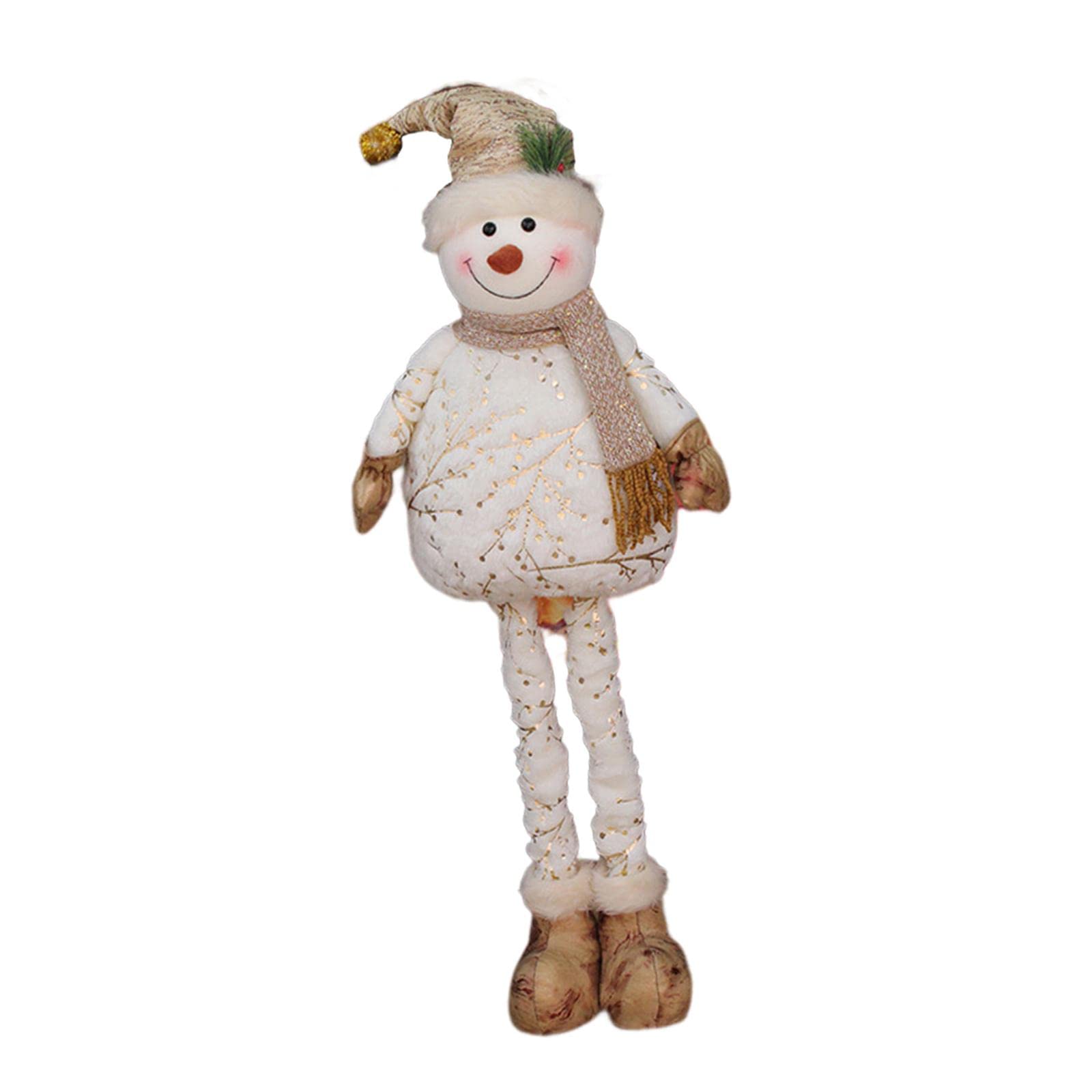 B Baosity Figurine Bonhomme de Neige à Jambes Télescopiques Flanelle Agréable Au Toucher Décoration de Table Noël Debout Adaptée pour Bureau Salon Chambre Intér, Chapeau Pointu
