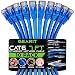 GEARit Cat 6 Ethernet Patch Cable 7 ft Blue (10 Pack) Ñ Cat6 Patch Cables 7ft Blue/Ethernet Patch Cable, 10Gbps 550MHz 24AWG Pure Copper, Snagless, Gold Plated RJ45 for Router, Server, Router, PC