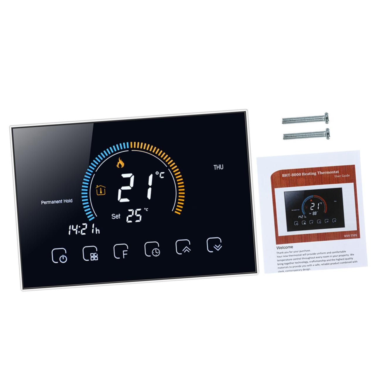 Housoutil Bodenthermostat Intelligenter Temperaturregler Sicherer Thermostat Haushaltsgeräte Programmierbare Sechs Zyklen Design Pc Material Stromausfall Komfort