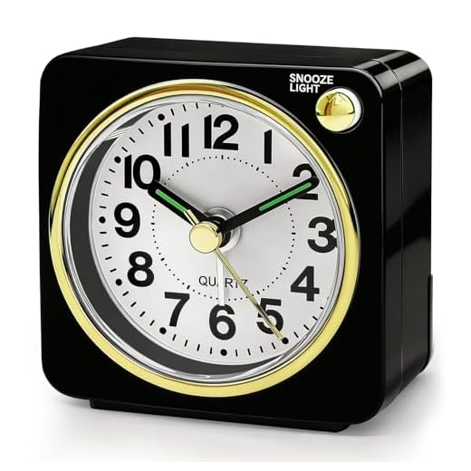 Lamisola Mini Travel Alarm Clock, Small Battery Analog Alarm Clock, Bedside Desk Clocks for 2