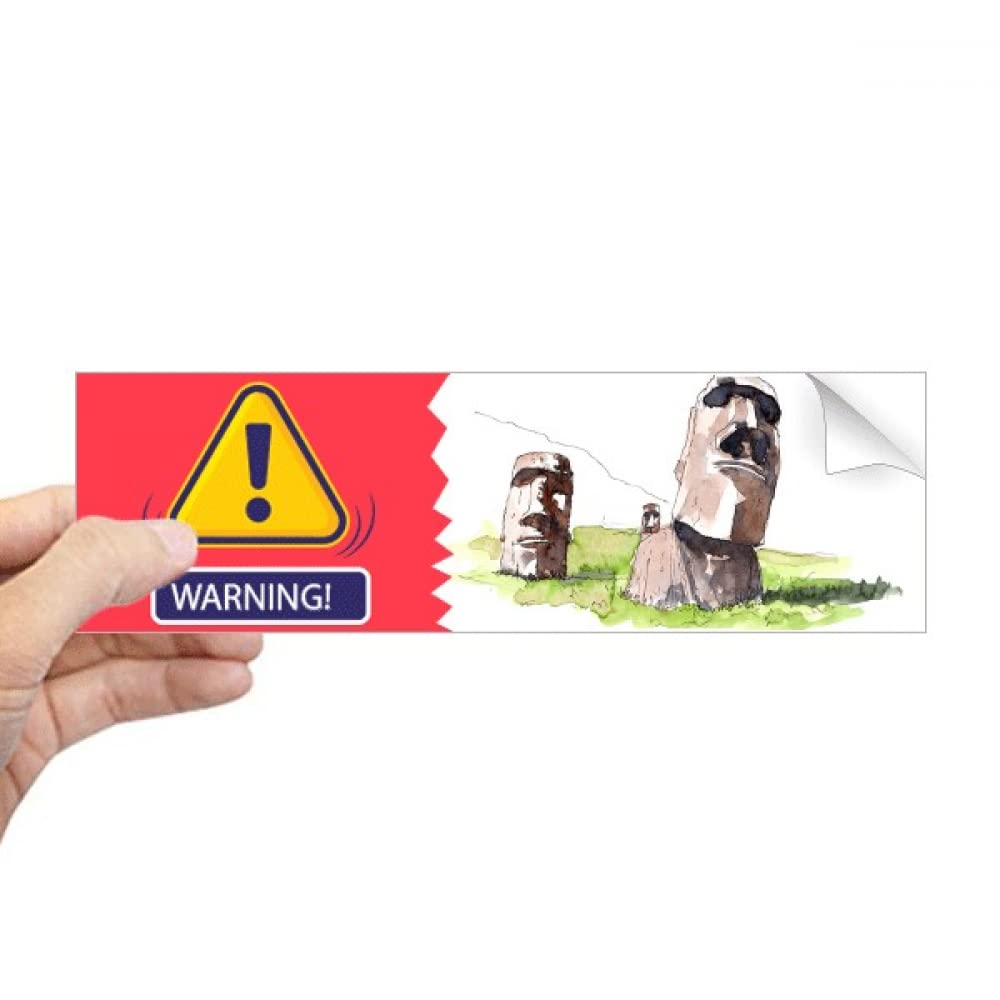DIYthinker Moai Statues in Easter Island Warning Graffiti Decal Waterproof Car Bumpe Sticker