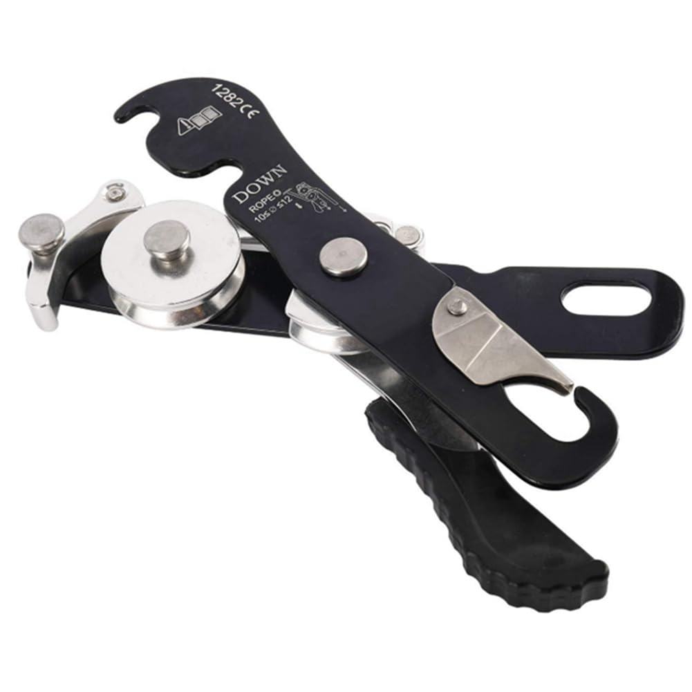 Descensor Manual Autoblocante para Escalada Al Aire Libre, Descenso Lento, Rescate, Equipo Autoblocante, Descensor de Cuerda de Protección.