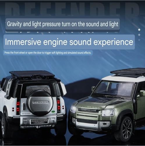 Image of Land Rover Defender 1:32 Model Car with Box, Zinc Alloy Pull Back Toy car with Sound and Light for Kids Boy Girl Gift [Colors as Per Stock] (Land Rover Defender 1:32)