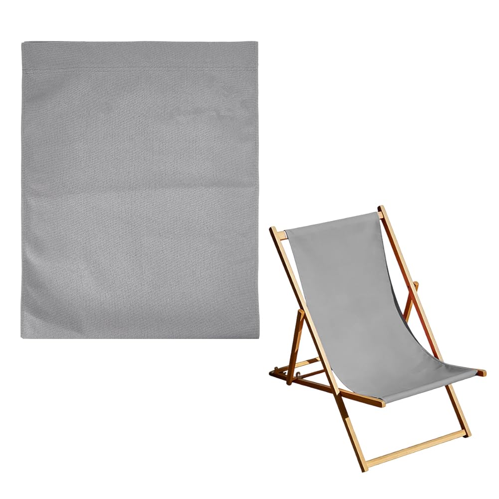 TNKBREEZE Beach Chair Replacement Cloth 116cmx42cm Simple Sling Chairs Replacement Fabric Gray Lounge Chair Canvas for Sunbathing Garden Courtyard Beach