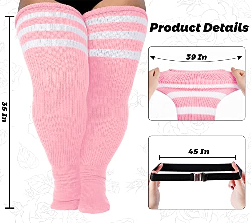 Image of LOUSGUTA Plus Size Thigh High Socks for Thick Thighs- Extra Long Womens Cable Knitted Over Knee High Leg Warmer