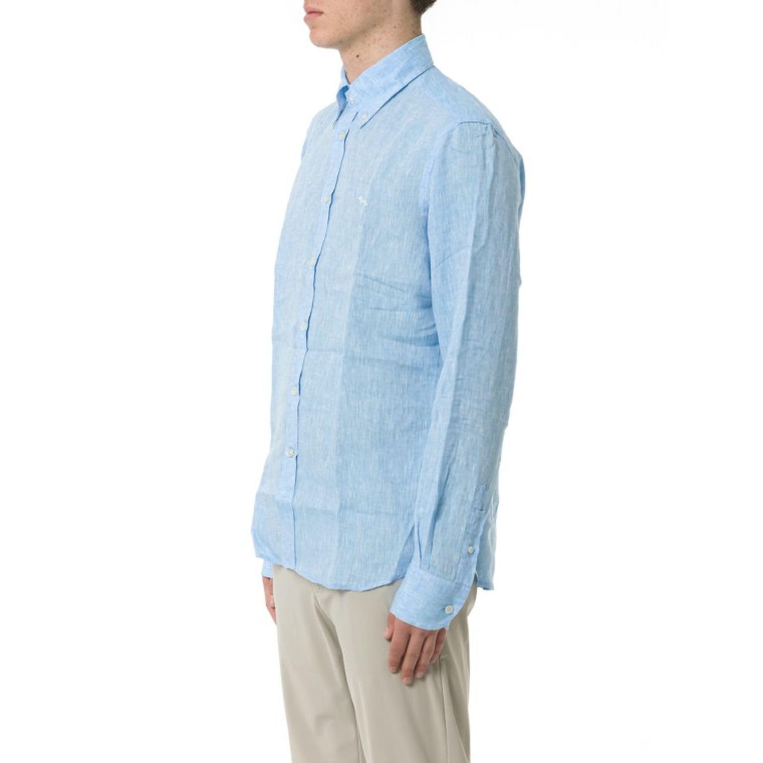 Harmont&Blaine - Camisa de hombre de lino de manga larga CRN014010883B 8055168830718 -