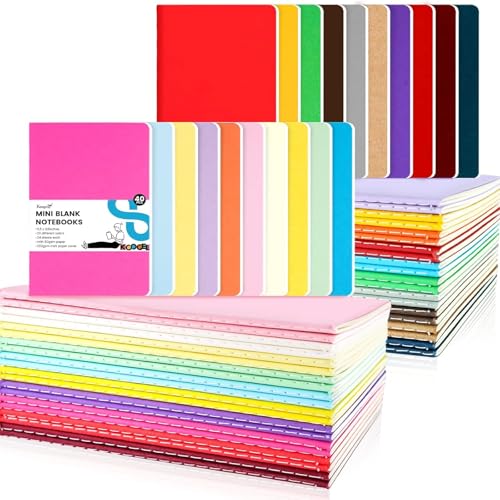 Mini carnets de poche vierges Koogel lot de 40 petits cahiers 8,9x14cm anti oubli pour l'école