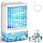 Mini Air Conditioner Small Portable AC Portable Air Conditioners with 1500ml spray/hour 3 Speed Wind & 7 Colorful LED Light Timer Evaporative Air Cooler Fan for Bedroom/Home/Car