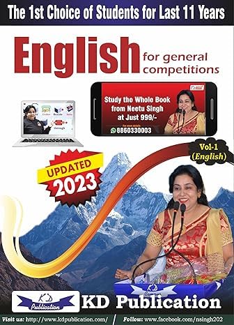 ENGLISH FOR GENERAL COMPETITIONS VOL - 1 (BY NEETU SINGH) NEW EDITION 2023-24 FOR ALL GOVERNMENT EXAMS IN ENGLISH