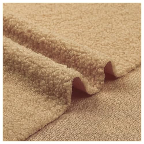 Tela de forro polar de poliéster de pelo sintético para manualidades, pelo de lana rizado acogedor para calidez y comodidad, 50 x 160 cm
