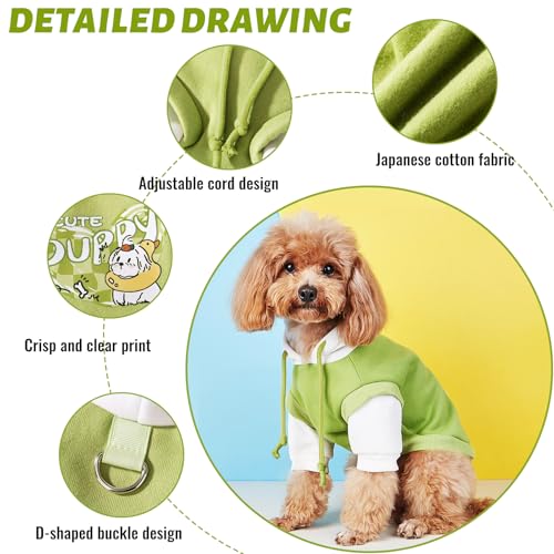 Chihuahua Kleidung, FainFun Hundebekleidung, Hunde Weihnachtspullover, Hunter Hundepullover, Schützt das Gesicht Ihres Hundes oder Ihrer Katze, mit Schlepplöchern (Weiß Grün, M)