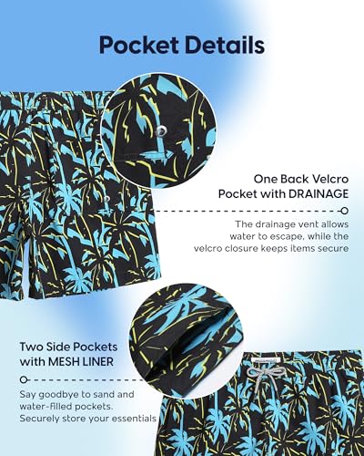 Image of maamgic Mens Swim Trunks 5 Inch with Mesh Lining, Quick Dry Mens Bathing Suit, Swim Shorts for Swimming and Beach