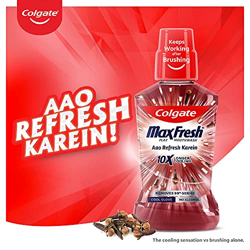 Image of Colgate Maxfresh Plax Antibacterial Mouthwash, 24 /7 Fresh Breath - 250ml, (Clove)